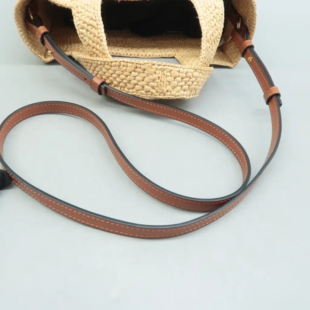 100% Authentic LOEWE Beige Straw Satchel 1318-082624 - Picture 8 of 12